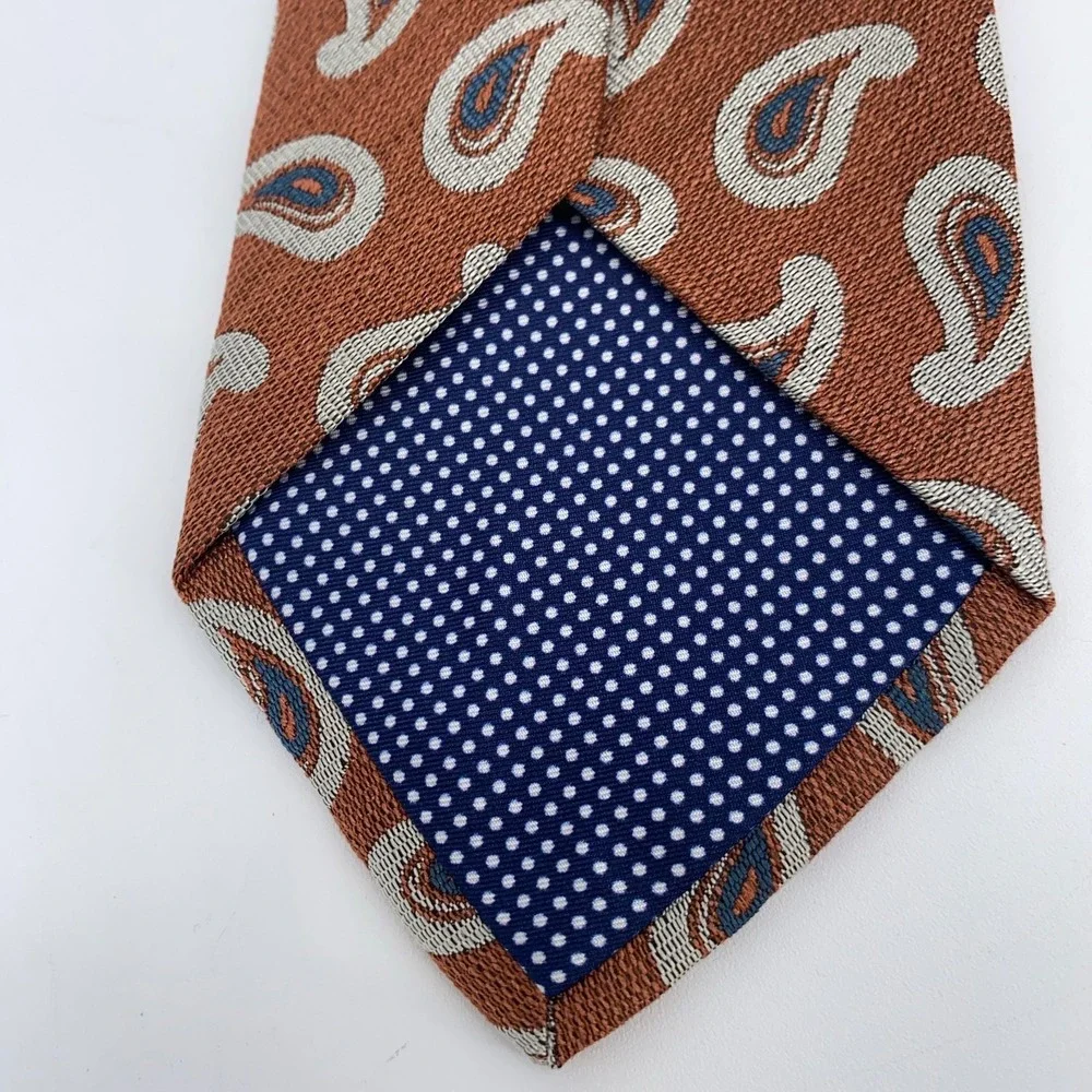 Eton Tie Mens One Size Multi Paisley Silk Classic‎ Luxury Necktie Italy Made NWT
